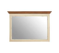 Premier Housewares Cream Fir Wood Veneer, MDF, Mirrored Glass, Sustainable Paulownia Wood Virginia Wall Mirror With Colonial Sophistication / W100 x D6 x H70cm.