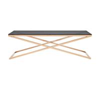Premier Housewares Criss Cross Design Rectangular Coffee Table For Living Room / Bedroom With Reflective Top Contemporary Style Tables For Living Room