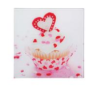 Premier Housewares Cupcake Glass Print with Multicoloured Base