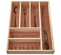 Vintage Style Wooden Cutlery Tray Natural