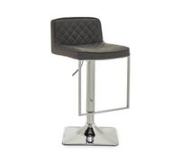 Premier Housewares Dark Grey And Gold Square Base Bar Stool Kitchen Bar Stool Chairs Dark Stools For Kitchen Breakfast Bar Stool 45 x 103 x 40 cm