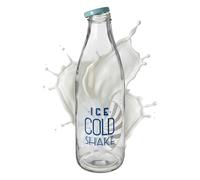 Premier Housewares Dayla Glass Milk Bottle with Screw Cap, Vintage Design, 1 Litre