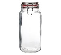 Orsina Durable 2000Ml Airtight Glass Storage Jar, Stylish Glass Jar With Lid, Stainless Steel Locking Storage Jars