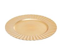 Premier Housewares Dia 24 Pc Gold Finish Wave Rim Charger Plate/Plate Set/Melamine Plates/Dinner Plates/Small Plates/Gold Plates/Serving Plates/Dimensions are w33 x h2 x d33 cm