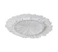 Premier Housewares Dia 36 Pc Dia 36 Pc Silver Finish Reef Charger Plate/Plate Set/Melamine Plates/Dinner Plates/Small Plates/Silver Plates/Serving Plates/Dimensions are w33 x h2 x d33 cm
