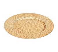 Premier Housewares Dia 36 Pc Gold Finish Hammered Charger Plate/Plate Set/Melamine Plates/Dinner Plates/Small Plates/Gold Plates/Serving Plates/Dimensions are w33 x h2 x d33 cm