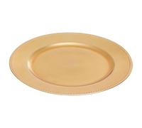 Premier Housewares Dia Gold Charger Plate with Dotted Rim - Decorative Table Charger, 33 cm