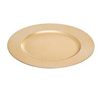 Premier Housewares Dia Gold Charger Plate with Hammered Rim/Plate Set/Melamine Plates/Dinner Plates/Small Plates/Gold Plates/Serving Plates/Dimensions are w33 x h2 x d33 cm