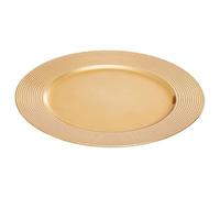Premier Housewares Dia Gold Charger Plate with Ribbed Rim/Plate Set/Melamine Plates/Dinner Plates/Small Plates/Gold Plates/Serving Plates/Dimensions are w33 x h2 x d33 cm