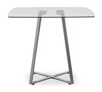 Premier Housewares Dining Table Glass Dining Tables Square Dining Table With Lattice Base Large Modern Dinner Table With Geometric Look 90 x 90 x 76