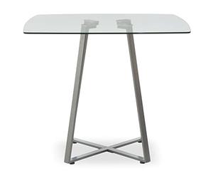 Premier Housewares Dining Table Glass Dining Tables Square Dining Table With Lattice Base Large Modern Dinner Table With Geometric Look 90 x 90 x 76