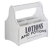 Premier Housewares Distressed Spa Storage Caddy, MDF, White, 16 x 26 x 26 cm