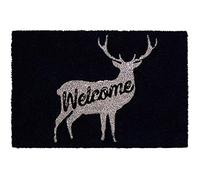 Premier Housewares Blue Coir Doormat - Welcome Deer, Blue