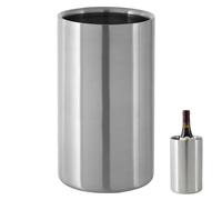 Orsina Double Wall Stainless Steel Brushed Finish Wine Cooler, Elegant Metal Wine Cooler, Durable Wine Chiller