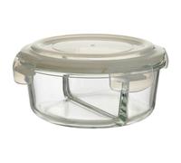 Premier Housewares Durable 950ml Glass Container | Two Compartments Glass Container For Kitchen | Airtight Glass Tupperware For Storage | Silicone Seal Food Container With Lid