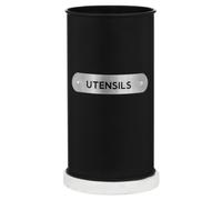 Premier Housewares Durable Build Black Enamel Utensil Holder | Stylish Design Utensil Holder For Kitchen | Versatile Utensil Holder For Utensils | Contemporary Utensil Holder