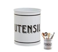 Premier Housewares Durable Build White Metal Utensil Holder | Stylish Design Utensil Holder For Kitchen | Versatile Utensil Holder For Utensils | Contemporary Utensil Holder