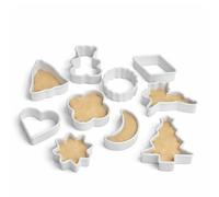 Premier Housewares Durable Cookie Cutter 10Pc White Plastic Set | Simple To Use Biscuit Cutters For Snacks | Dishwasher Safe Cookie Cutters For Baking | Versatile Pastry Cutters