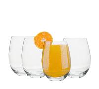 Premier Housewares Durable Design Set Of 4 Crystal Large Tumblers | Elegant Crystal Glasses For Drinks | Safe Drinking Glasses For Kitchen | Perfect Sized Tumblers Glass Set Of 4