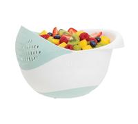 Premier Housewares Durable Green and White 4 Liter Strainer | Effortless Water Drainage Strainer for Vegetables | Lightweight Round Strainer for Kitchen | Versatile Strainer