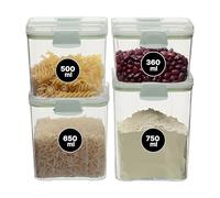 Premier Housewares Durable Set Of Four Storage Boxes | Sturdy Storage Boxes For Kitchen | Airtight Seal Plastic Storage Boxes With Lids| Hinge Locking Clear Storage Boxes With Lids