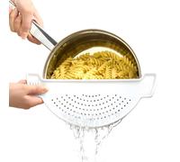 Premier Housewares Durable White PS Pot Strainer | Effortless Water Drainage Pot Strainer For Vegetables | Lightweight PS Pot Strainer For Kitchen | Versatile Strainer For Cooking
