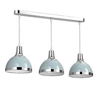 Premier Housewares Vermont Pendant Light 3 Shades - Blue/Chrome, Blue