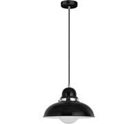 Premier Housewares E27 Edison Screw Chrome Ceiling Pendant, 40 W - Black