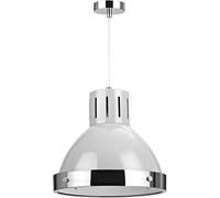 Orsina Grey Bell Shaped Pendant Light, Chrome Trim Ceiling Light Fixture, Assembled Modern Lighting For Bedroom