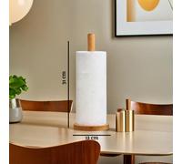 Premier Housewares Eco-friendly Kitchen Roll Holder Rubberwood Toilet