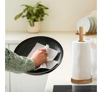 Premier Housewares Eco-friendly Kitchen Roll Holder Rubberwood Toilet Roll Holder Sturdy Base Antifungal Paper Towel Holder for Kitchen Toilet Home