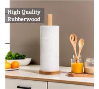 Premier Housewares Ecofriendly Kitchen Roll Holder Rubberwood Toilet Roll H