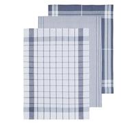 Orsina Durable Set Of Three Grey And White Tea Towels, Effecient Breakfast Tea Towels, Soft Tea Towels For Kitchen