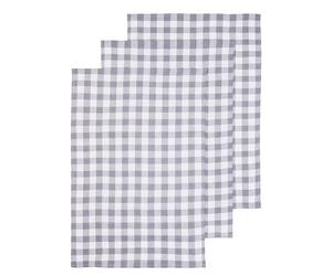 Premier Housewares Efficient Set Of Three Grey And White Tea Towels | Ultra Absorbent Kitchen Tea Towels For Kitchen | Pure Super Soft Cotton Tea Towels Pack For Breakfast