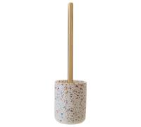Premier Housewares Effortless Cleaning Toilet Brush Gold Finish Handle With Holder Effortless Cleaning Contemporary Terrazzo Design Grey Finish 9x37x9