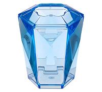 Premier Housewares Electric Toothbrush Holder Blue Geometric Design Bathroom Accessories For Small Bathroom Acrylic Toothbrush Holders/Brush Caddy 10 x 11 x 10