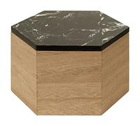 Premier Housewares Elegant Black Marble Effect Hexagonal Trinket Box|Contemporary Storage Box For Trinket|Spacious Wooden Trinket Box With Natural Base|Ideal For Jewelry Storage