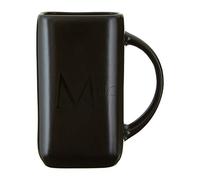 Premier Housewares Elegant Design Black Text Mug | Versatile Use Small Milk Mug For Bedroom | Dishwasher Safe Coffee Mug For Livingroom | Comfortable Grip Ceramic Tea Mug