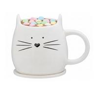 Elegant Design Cat Mug And Coaster, Versatile Small Milk Mug For Bedroom, Durable Coffee Mug For Livingroom