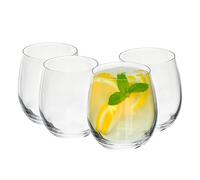 Premier Housewares Elegant Design Set Of 4 Crystal Small Tumblers | Durable Crystal Glasses For Drinks | Safe Drinking Glasses For Kitchen | Perfect Sized Tumblers Glass Set Of 4
