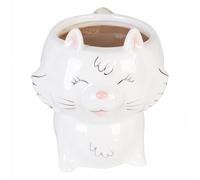 Premier Housewares Elegant Design White Cat Mug | Versatile Small Milk Mug For Kids Bedroom | Dishwasher Safe Coffee Mug For Livingroom | Comfortable Grip Ceramic Tea Mug For Kids