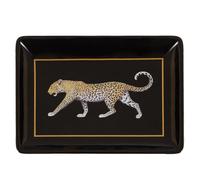 Premier Housewares Elegant Leopard Graphic Stoneware Tray with Metallic Accent Wildlife-Inspired Elegance Add A Touch of the Wild to your Decor Durable Stoneware 13x2x19