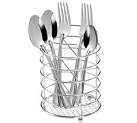 Elegant Round Cutlery Caddy, Efficient Water Drainage Kitchen Caddy, Durable Design Cutlery Storage Caddy Interiors by Premier Silver One Size
