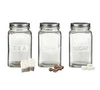 Premier Housewares Elegant Set Of Three Glass Jars With Silver Lids | Airtight Jars With Lids For Kitchen | Secure Jars With Lids For Storing Ingredients | Durable Pickling Jars