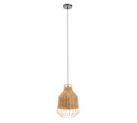 Premier Housewares Elevate Your Home Decor Natural Rattan Pendant Lamp with Sleek Metal Wireframe Contemporary Ceiling Light Fixture Easy Installation 28x139x28