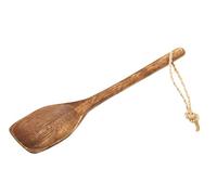 Premier Housewares Elevate your Kitchen Essentials with Natural Acacia Wood Solid Spoon Handcrafted Ergonomic Handle Rustic Charm Hand-carved with care for Serving 6x1x30