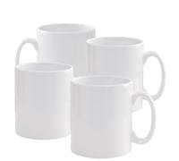 Premier Housewares Elmira 4 Piece White Mug Set - 340ml Ceramic Coffee & Tea Mugs, Microwave & Dishwasher Safe, Classic Everyday Stoneware Cups