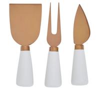 Set of 3 Ceramic Cheese Knives Rose Gold