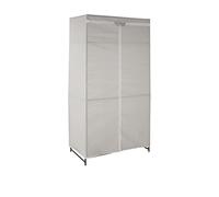 Dara Grey Fabric Wardrobe With Shelf Premier Housewares Grey One Size