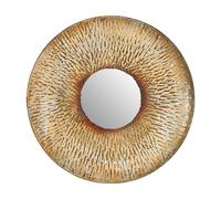 Interiors by PH Faiza Small Textured Wall Mirror, Gold